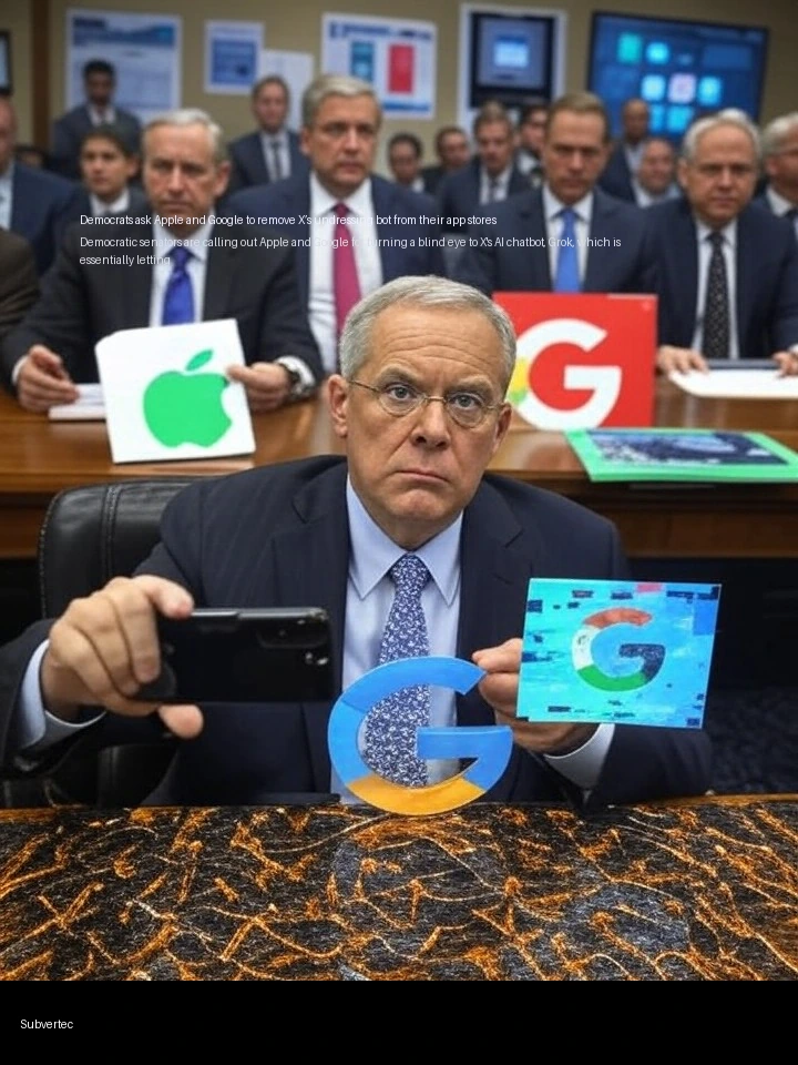 Democrats ask Apple and Google to remove X’s undressing bot from their app stores